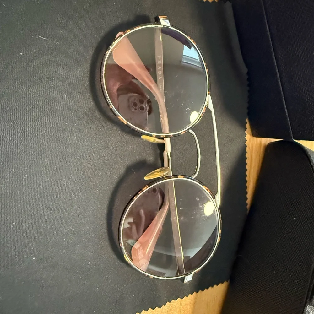 Prada Sunglasses with Black and Gold Detailing - Picture 2 of 5
